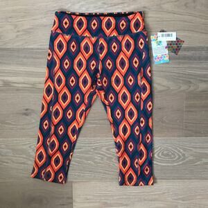LuLaRoe Jade Capri Yoga Leggings Pants in Ikat Print NEW sz 4/6 Small